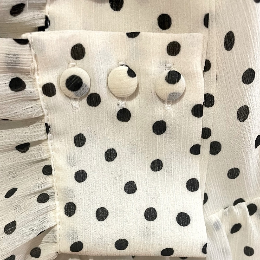 Madewell Polka Dot Midi Ivory and Black Size MP - Picture 5 of 6